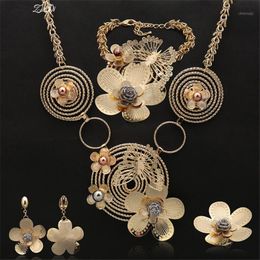 Earrings & Necklace Grace Nigerian Wedding Woman Accessories Jewelry Set Wholesale Noble Gold Colorful Sets Brand African Beads