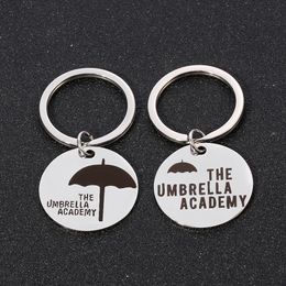 The Umbrella Academy Keychain Men Cosplay Car Kry Ring High Quality Stainless Steel Metal Umbrella Fashion Jewellery Gift Fans