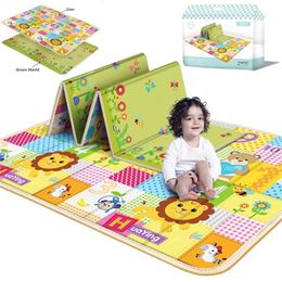 Mat for Children Foldable Children Carpet Cartoon Baby Play Mat Kids Room Carpet Xpe Puzzle for Nursery Baby Activity Surface 220209