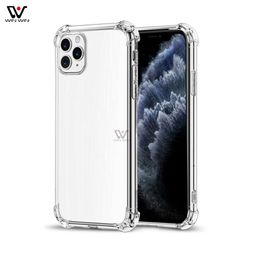 For iPhone 13 Pro Max Mini 12 11 7 8 Plus Xs Transparent Clear Phone Cases TPU Acrylic Silicone Back Cover Shell Shockproof