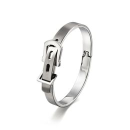 Titanium Steel Bangle chain belt buckle bracelet European and American fashion Jewellery for unisex