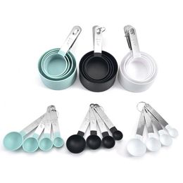 Spoons 4Pcs/Lot Stain Steel Measuring Cups And Spoon Scoop For Baking Graduated Metal Handle Kitchen Tool