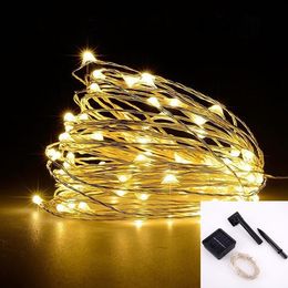 Strings 10m 20m 100/200 LED Solar Light Waterproof Fairy Garland Lights String Outdoor Holiday Christmas Party Wedding Lamp Decor