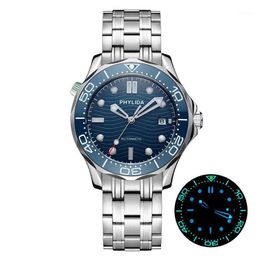 Wristwatches 20BAR 200M Water Resistant Blue Wave JAPAN MIYOTA Mechanical Automatic Watch SMP Style Sapphire Crystal Luminous