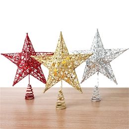 2pc New Christmas Tree Top Decorations Stars For Home House Table Topper Decor Accessories Ornament Xmas Decorative Supplies 201019