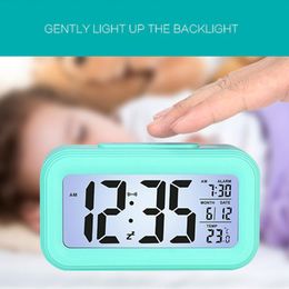 Other Clocks & Accessories Home Desk Digital Clock Sound Control Backlight Alarm With Date And TempertureRingtones For Bedrooms Bedside Kids