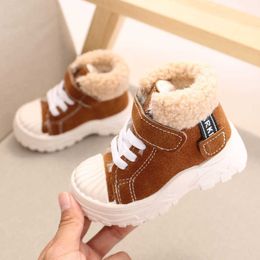 Children warm Martin boots winter boys plus thicken velvet cotton shoes girls waterproof short boots baby cotton boots 210713