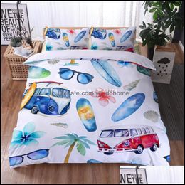 Bedding Sets Supplies Home Textiles & Garden 3D-Printed Sports Wind Skateboard Patterned Set Stylish Duvet Ered Pillowcase Bed Spun Boy Bedr