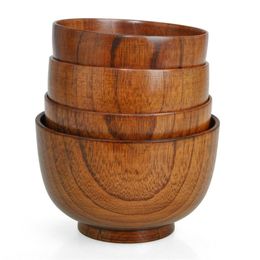 A-Wooden Bowl Tapanese Soup Rice Noodles Bowls Kids Lunch Box Kitchen Tableware For Baby Feeding Food Containers Can Be Custom 1498 T2