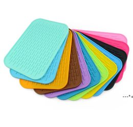 NEWSilicone Insulation Placemat Kitchen Pot Holder Table Mat Heat Resistant Kettle Pad Car Phone Non-Slip Thicken Coaster CCB13201