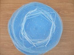 Gift Wrap 300pcs Diameter 26cm Sky Blue Round Sachet Organza Bag Drawstring Jewelry Packaging Bags For Wedding/gift/food/candy/Christmas