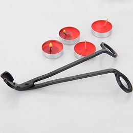 Home Stainless Steel Candle Wick Trimmer Oil Lamp Trim scissor Cutter Snuffer Tool Hook Clipper in black ZC843