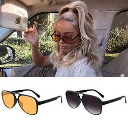 -Vengom Retro Sunglasses Oversized Mulheres Moda Gradient UV400 Grandes Óculos de Sol Vintage Designer Lentes de Sol Mujer