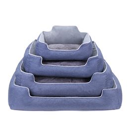 Small Medium Pet Cat Dog Sofa Beds Anti Slip Bottom Square Nest Pet Kennel with Mat for Wimter Summer