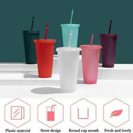 Mugs 480ML/710ML Reusable Straw Cup Shiny Sequined Glitter Coffee Juice Mug Plastic Bottom Outdoor Portable
