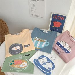 5 colors Summer women tops korean style japanese cartoon print short sleeve t-shirts womens tee shirt femme (F3734) 210306