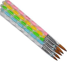 2021 5Pcs New Acrylic 3D Painting Drawing UV Gel DIY Brush Pen Tool Nail Art Set