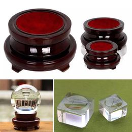 Decorative Objects & Figurines Wholesale Wooden Base Stand For Crystal Ball Sphere Holder Display Excluding