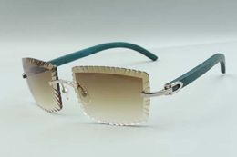 style Best-selling Direct sales high-quality cutting lens sunglasses 3524021, teal wood temples glasses, size: 58-18-135 mm