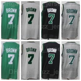 Man Basketball Jaylen Brown Jersey 7 Green Black White Grey Team Color Stitched For Sport Fans Shirt Breathable Pure Cotton Embroidery And Sewing Good Quality