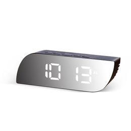 Digital Mirror Clock LED Night Lights Temperature Sze Function Alarm s USB Table Desk Home Decor Battery Use 220311