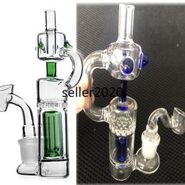 15cm Height Percolator Water Pipes Hookahs Small Glass Water bongs Recycler Dab Rigs With 14mm Bowl