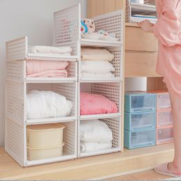 Stackable Drawer Divider Assemble Shelf Foldable Clothes Shelve Rack Layer Separator Wardrobe Closet Storage Organization Basket YL0286