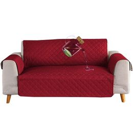 Sofa Couch Cover 100% Waterproof Skidproof Slipcover Whole Piece Fabric Leather Seat Furniture Protector(Loveseat) 211116