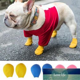 4Pcs Dog Rain Shoes Waterproof Rubber Pets Boots Socks Soft Non Slip Outdoor Puppies Shoes Footwear Supplies