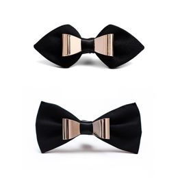 2020 Arrivals Ties for Men Designers Brand Luxury Butterfly ties Gold Metal Inlay Men's Sharp Corner Bow Tie Gift