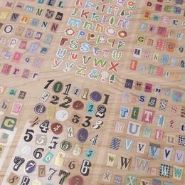 Gift Wrap 6Sheets/Set English Alphabet Number Label Stickers For DIY Hand Account Craft Decoration