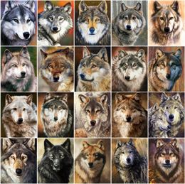 paint art canvas NZ - Paintings AZQSD DIY Paint By Numbers For Adults Wolf Canvas Painting Frameless Animal HandPainted Wall Art Decor