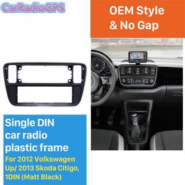 Matt Black 1Din Car Radio Fascia for 2012 Volkswagen Up 2013 Skoda Citigo Stereo Dash Fitting Kit Frame Surround Panel