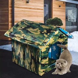 Waterproof Outdoor Pet House Thickened Cat Nest Tent Cabin Bed Kennel Portable Travel Wholesale 211006
