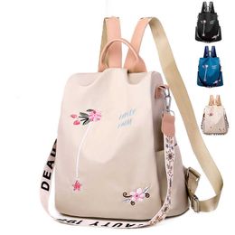 2021 new leisure Oxford cloth lady backpack embroidered women's backpack anti theft backpack shoulder bag for daily travel X0529