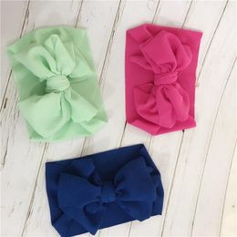 Fit All Baby Large Bow Girls Headband Big Bowknot Headwrap Kids Bow for Hair Cotton Wide Head Turban Infant Newborn