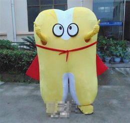 High quality Yelloe Tooth Mascot Costumes Halloween Fancy Party Dress Cartoon Character Carnival Xmas Easter Advertising Birthday Party Costume Outfit