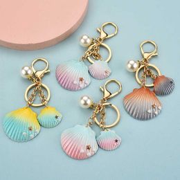 Bohemian Shell Keychain Woman Bag Pendant Car Key Chain Bluetooth Headset For Girlfriend Gifts G1019