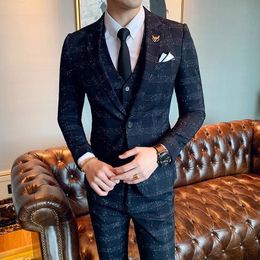 Buy Men Navy Blue Pant Coat Online 