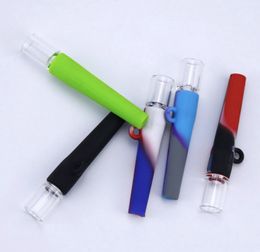 Colourful mini 78mm cheap glass smoking pipe protable glass Cigarette Philtre Tips Holder