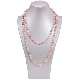 8-9mm South Sea Rice Shape Mixed Colors Natural Pearl Necklace 35inch
