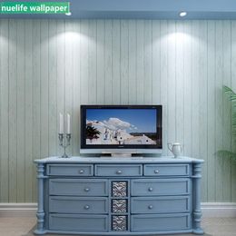 Wallpapers Blue Rice Grey Imitation Wood Pattern Green Non-woven Wallpaper Restaurant Study Bedroom Living Room TV Background Wall Paper