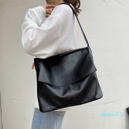 Cross Body Big Women Hobo Bags 2021 Trend High Quality Soft Leather Messenger Bag Vintage Black Shoulder Ladies Large Tote Handbag