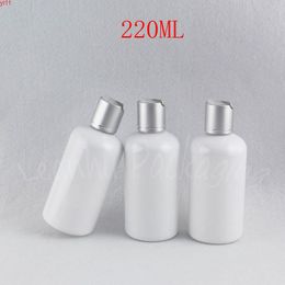 220ML White Round Shoulder Plastic Bottle , 220CC Makeup Sub-bottling Lotion / Shampoo Packaging ( 30 PC/Lot )high qty