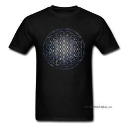 Brand T-shirt Men Mandala T Shirts Flower Of Life Sacred Geometry Tops Tees Cotton Graphic Tshirt Star Cluster Chic Clothes 210707