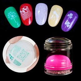 NAP016 Nail Art Stamper with two silicone clear head for nails printing stamping polish custom design manicure stamp tools