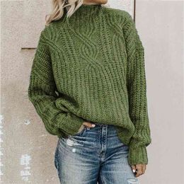 European American sweater Women turtleneck Knit Pullover Sweaters ladies Twist Top Autumn Winter sweater 210812