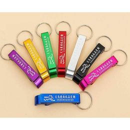 200pcs/lot Beer Bottle Opener Keychain Pocket Aluminium Beer Bottle Opener can Personalised laser Logo Wedding Favour Gifts B01 Y200405