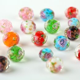 Lampwork Glass Beads for Strands Bracelets Necklace 8mm 10mm 12mm Cut Surface Flower Coloured Glaze Bead DIY Jewellery Accessories
