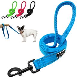 Dog Collars & Leashes 4ft Leash For Small Large Dogs Reflective Pet Rope Walking Running Leads Harness Collar Lead Products